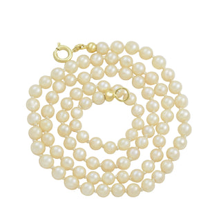 Perlenkette mit Schließe aus 585 Gelbgold, nachhaltiger second hand Schmuck perfekt aufgearbeitet