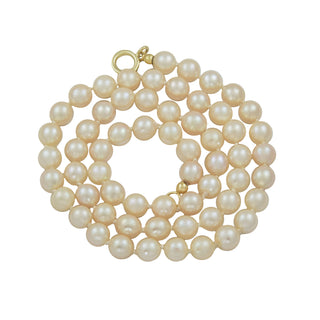 Perlenkette mit Schließe aus 585 Gelbgold, nachhaltiger second hand Schmuck perfekt aufgearbeitet