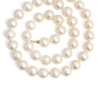 Perlenkette mit Schließe aus 585 Gelbgold, nachhaltiger second hand Schmuck perfekt aufgearbeitet