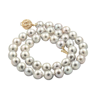 Schoeffel Südseezuchtperlen mit Schließe aus 585 Gelbgold mit Brillant, 43,5 cm, neuwertig, hochwertiger second hand Schmuck perfekt aufgearbeitet