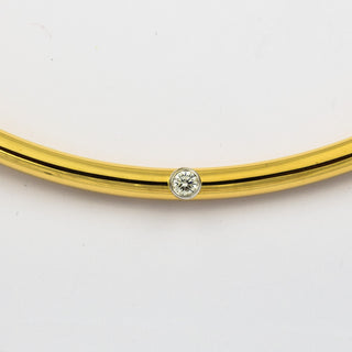 Halsreif aus 750 Gelb- und Weißgold mit Brillant, nachhaltiger second hand Schmuck perfekt aufgearbeitet