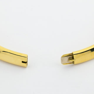 Halsreif aus 750 Gelbgold mit Onyx und Brillant, nachhaltiger second hand Schmuck perfekt aufgearbeitet