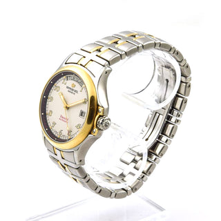 Raymond Weil Herrenarmbanduhr Parsifal Automatik mit Datumsanzeige und Wochentagsanzeige und Leuchtindizes, Leuchtzeiger und Leuchtziffern, gebrauchte Luxusuhr im Top-Zustand