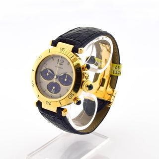 Cartier Herrenarmbanduhr Pasha Quarzwerk mit Chronograph und Datumsanzeige, gebrauchte Luxusuhr im Top-Zustand