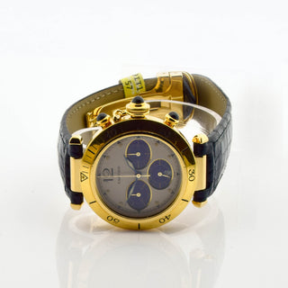 Cartier Herrenarmbanduhr Pasha Quarzwerk mit Chronograph und Datumsanzeige, gebrauchte Luxusuhr im Top-Zustand