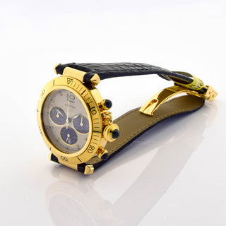 Cartier Herrenarmbanduhr Pasha Quarzwerk mit Chronograph und Datumsanzeige, gebrauchte Luxusuhr im Top-Zustand