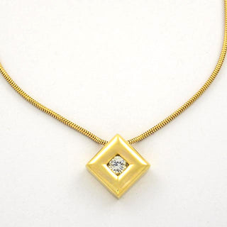 FBM Kette mit Brillantanhänger aus 585 Gelbgold, nachhaltiger second hand Schmuck perfekt aufgearbeitet