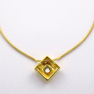 FBM Kette mit Brillantanhänger aus 585 Gelbgold, nachhaltiger second hand Schmuck perfekt aufgearbeitet