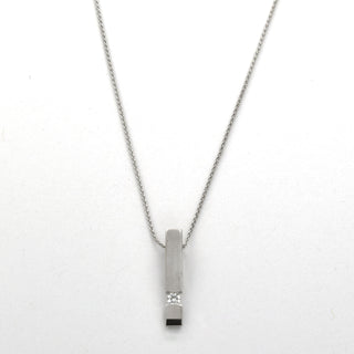 Kette mit Brillantanhänger aus 585 Weißgold, nachhaltiger second hand Schmuck perfekt aufgearbeitet