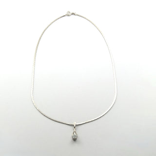 Kette mit Brillantanhänger aus 585 Weißgold, nachhaltiger second hand Schmuck perfekt aufgearbeitet