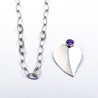 Aurifex Kette mit Anhänger aus 750 Weißgold mit Tansanit, nachhaltiger second hand Schmuck perfekt aufgearbeitet