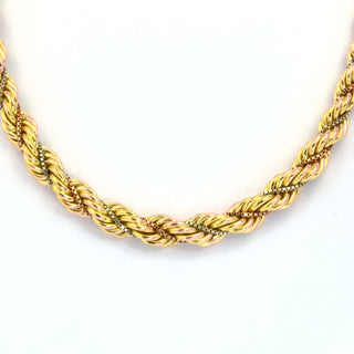 Kordelkette aus 585 Gelb-, Rot- und Weißgold, nachhaltiger second hand Schmuck perfekt aufgearbeitet