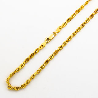 Kordelkette aus 750 Gelbgold, nachhaltiger second hand Schmuck perfekt aufgearbeitet