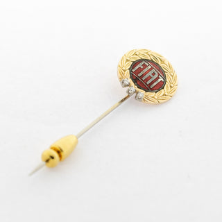 Krawattennadel Fiat aus 585 Gelb- und Weißgold mit Brillant, nachhaltiger second hand Schmuck perfekt aufgearbeitet