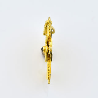 Rubinanhänger aus 585 Gelbgold, nachhaltiger second hand Schmuck perfekt aufgearbeitet