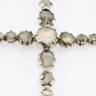 Kreuzanhänger aus 585 Gold/Silber mit Diamant, 19. Jahrhundert, nachhaltiger second hand Schmuck perfekt aufgearbeitet