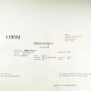 Christ Kreuzanhänger aus 585 Weißgold mit Brillant, nachhaltiger second hand Schmuck perfekt aufgearbeitet