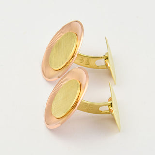 Manschettenknöpfe aus 585 Gelb- und Rotgold, nachhaltiger second hand Schmuck perfekt aufgearbeitet