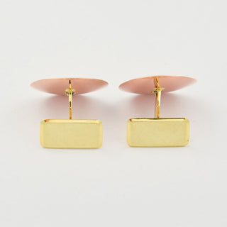 Manschettenknöpfe aus 585 Gelb- und Rotgold, nachhaltiger second hand Schmuck perfekt aufgearbeitet