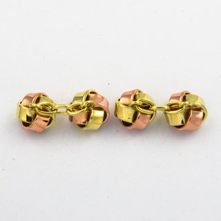 Manschettenknöpfe aus 585 Gelb- und Rotgold, nachhaltiger second hand Schmuck perfekt aufgearbeitet