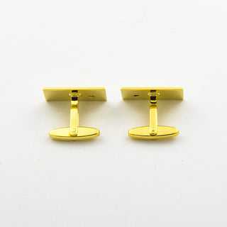 Manschettenknöpfe aus 585 Gelb- und Weißgold mit Diamant, nachhaltiger second hand Schmuck perfekt aufgearbeitet