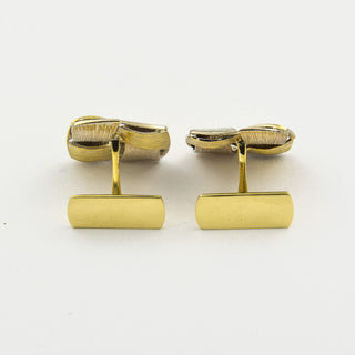 Manschettenknöpfe aus 585 Gelb- und Weißgold, Handarbeit, nachhaltiger second hand Schmuck perfekt aufgearbeitet