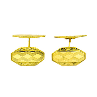 Manschettenknöpfe aus 585 Gelbgold, nachhaltiger second hand Schmuck perfekt aufgearbeitet