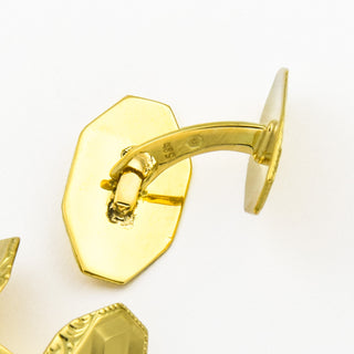 Manschettenknöpfe aus 585 Gelbgold, nachhaltiger second hand Schmuck perfekt aufgearbeitet