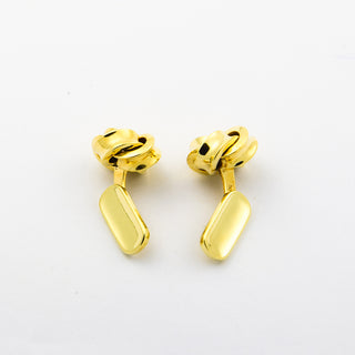 Manschettenknöpfe Knoten aus 585 Gelbgold, nachhaltiger second hand Schmuck perfekt aufgearbeitet