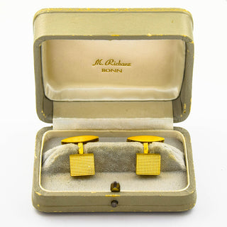 Richarz Manschettenknöpfe aus 750 Gelbgold, nachhaltiger second hand Schmuck perfekt aufgearbeitet