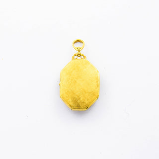 Medaillon aus 750 Gelb- und Weißgold mit Diamant, nachhaltiger second hand Schmuck perfekt aufgearbeitet