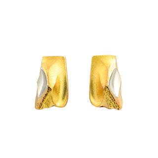 Lapponia Ohrclips aus 585 Gelb- und Weißgold, nachhaltiger second hand Schmuck perfekt aufgearbeitet