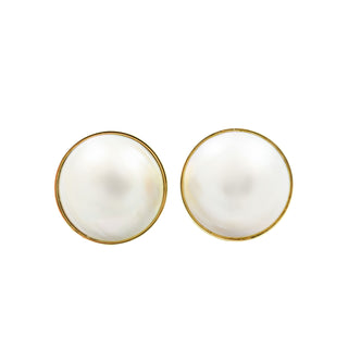 Perlenohrclips aus 585 Gelbgold, nachhaltiger second hand Schmuck perfekt aufgearbeitet