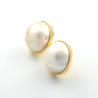 Perlenohrclips aus 585 Gelbgold, nachhaltiger second hand Schmuck perfekt aufgearbeitet