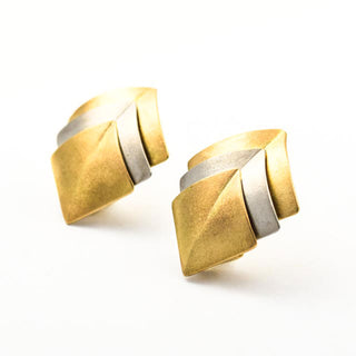 Ohrclips aus 950 Platin/Gold, nachhaltiger second hand Schmuck perfekt aufgearbeitet