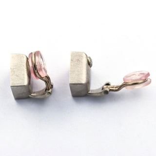 Henrich & Denzel Ohrclips aus 950 Platin mit Turmalin und Brillant, nachhaltiger second hand Schmuck perfekt aufgearbeitet