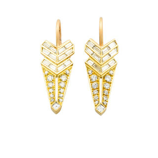 Diamantohrhänger aus 750 Gelbgold mit Brillant, nachhaltiger second hand Schmuck perfekt aufgearbeitet