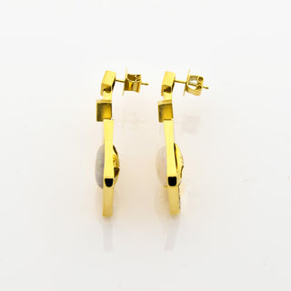 Ohrhänger aus 750 Gelbgold mit Opal, nachhaltiger second hand Schmuck perfekt aufgearbeitet