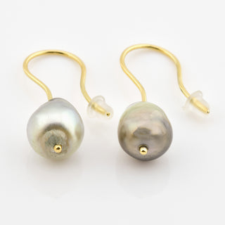 Perlenohrhänger aus 585 Gelbgold, nachhaltiger second hand Schmuck perfekt aufgearbeitet