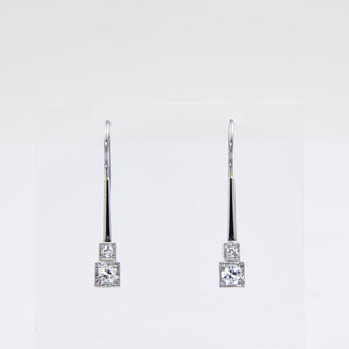 Brillantohrhänger aus 585 Weißgold/Platin, nachhaltiger second hand Schmuck perfekt aufgearbeitet