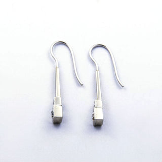 Brillantohrhänger aus 585 Weißgold/Platin, nachhaltiger second hand Schmuck perfekt aufgearbeitet