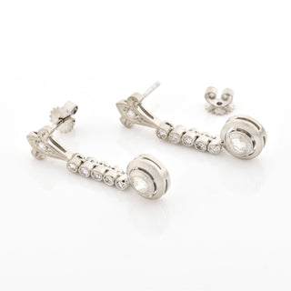 Brillantohrhänger aus 585 Weißgold mit Diamant, nachhaltiger second hand Schmuck perfekt aufgearbeitet