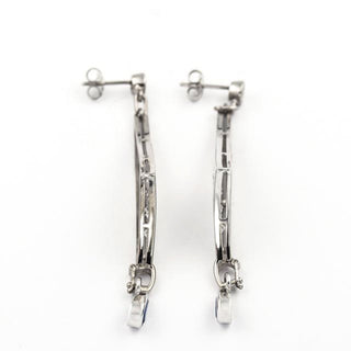 Diamantohrhänger aus 585 Weißgold mit Saphir und Brillant, nachhaltiger second hand Schmuck perfekt aufgearbeitet