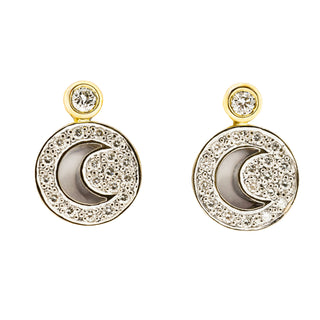 Brillantohrstecker aus 750 Gelb- und Weißgold, nachhaltiger second hand Schmuck perfekt aufgearbeitet