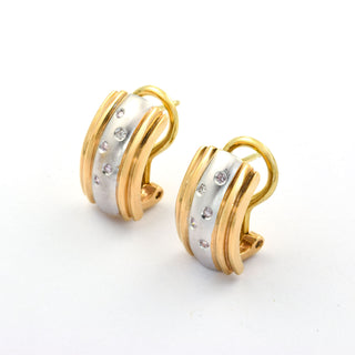 Brillantohrstecker aus 585 Gelb- und Weißgold, nachhaltiger second hand Schmuck perfekt aufgearbeitet