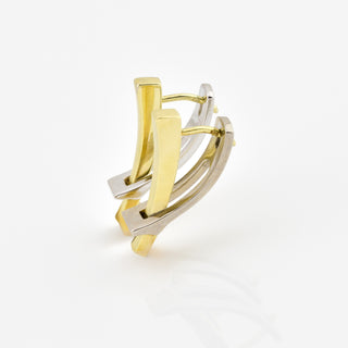 Ohrstecker aus 585 Gelb- und Weißgold, nachhaltiger second hand Schmuck perfekt aufgearbeitet