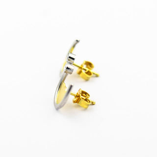 Brillantohrstecker aus 750 Gelbgold/Platin, nachhaltiger second hand Schmuck perfekt aufgearbeitet