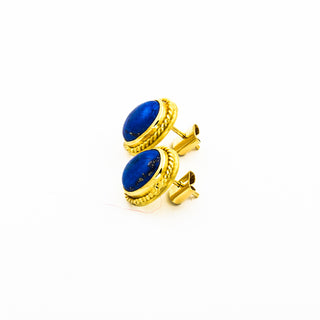 Ohrstecker aus 585 Gelbgold mit Lapislazuli, nachhaltiger second hand Schmuck perfekt aufgearbeitet
