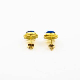 Ohrstecker aus 585 Gelbgold mit Lapislazuli, nachhaltiger second hand Schmuck perfekt aufgearbeitet
