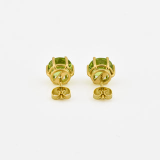 Ohrstecker aus 750 Gelbgold mit Peridot, nachhaltiger second hand Schmuck perfekt aufgearbeitet